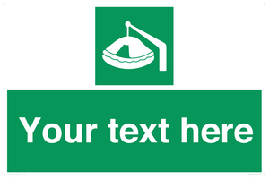 Custom sign Safe condition Davit-launched liferaft